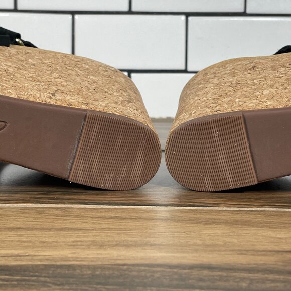 Clarks Annadel Eirwyn Womens Size 12 Shoes Black Nubuck Slingback Wedge Sandal - Picture 8 of 12